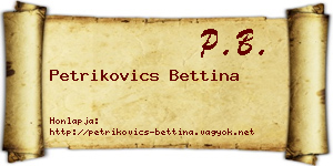 Petrikovics Bettina névjegykártya